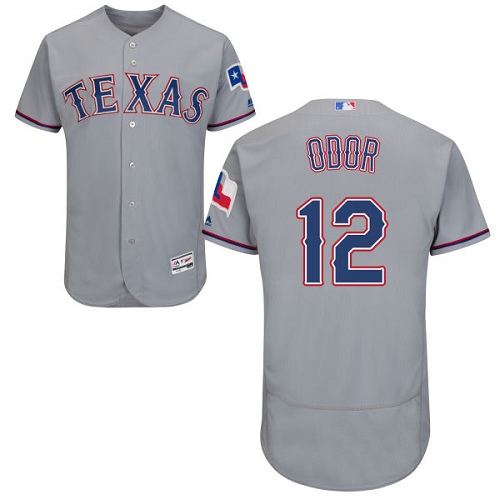 Rangers #12 Rougned Odor Grey Flexbase Authentic Collection Stitched MLB Jersey